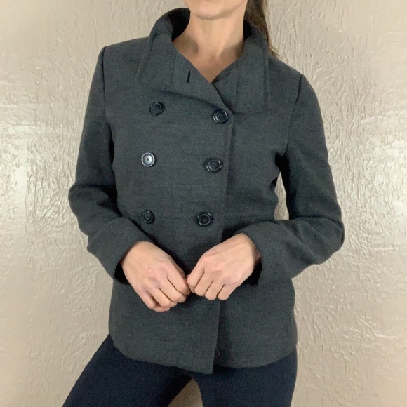 Old Navy Gray Pea Coat - Picture 4 of 12